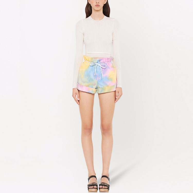 Shop (W) MIU MIU SS22 Shorts Tie-Dye Degradado en Denim. GWP427-10K1-F0055