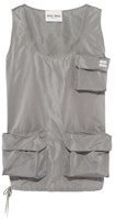 (Women) MIU MIU SS23 Sleeveless Pocket Dress Solid Grey Color MF4924-121I-F0112 (Women) MIU MIU SS23 Sleeveless Pocket Dress Solid Grey Color MF4924-121I-F0112