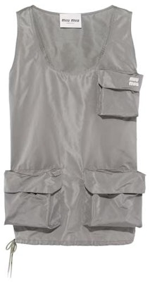 (W) MIU MIU SS23 无袖口袋连衣裙 灰色 MF4924-121I-F0112 Order (W) MIU MIU SS23 无袖口袋连衣裙 灰色 MF4924-121I-F0112