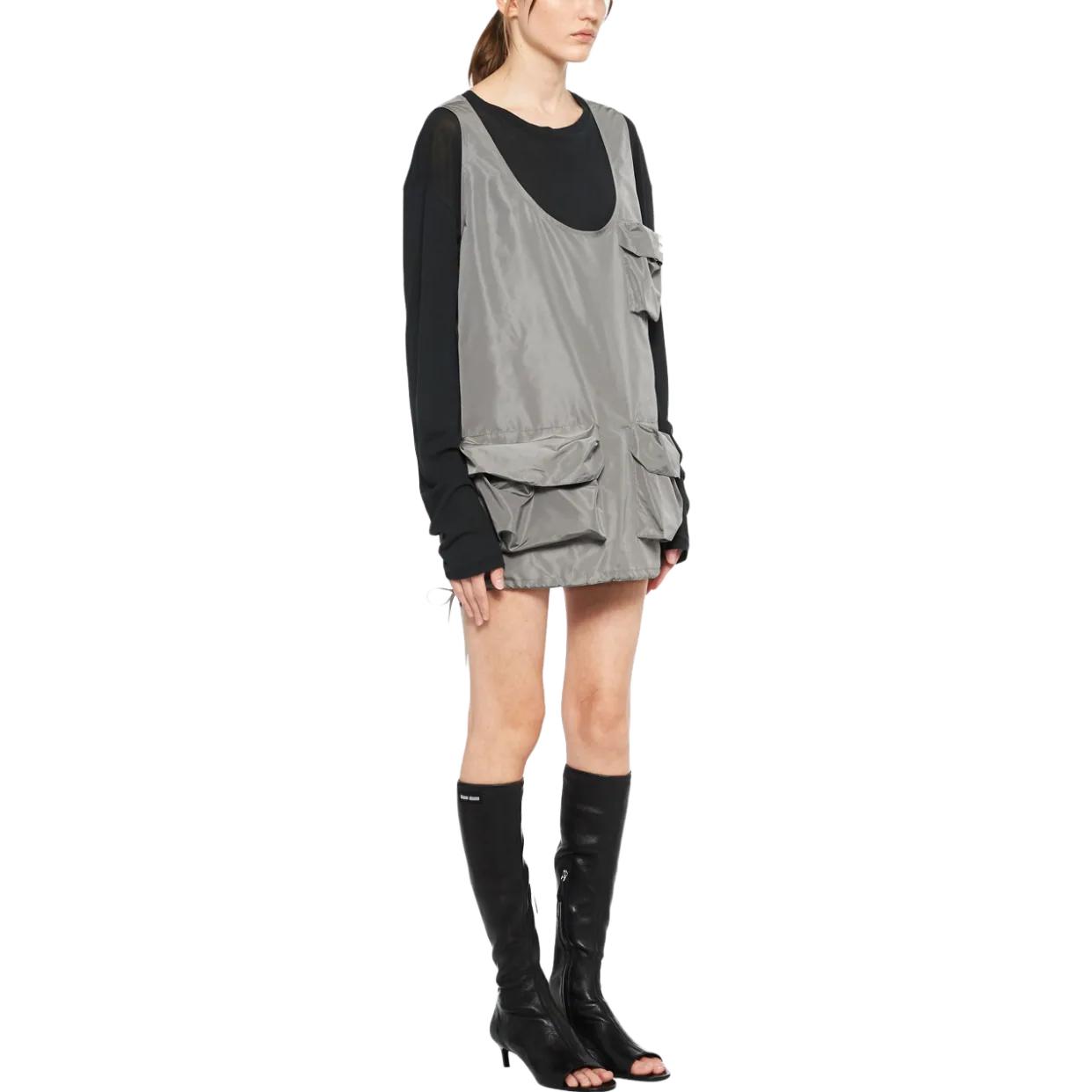 Purchase (W) MIU MIU  SS23 无袖口袋连衣裙 灰色 MF4924-121I-F0112
