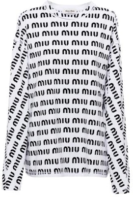 (W) MIU MIU SS23 白色長袖標誌印花上衣TEE。 MJL862-12P2-F0009 Buy (W) MIU MIU SS23 白色長袖標誌印花上衣TEE。 MJL862-12P2-F0009