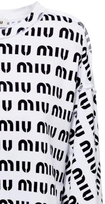 (W) MIU MIU SS23 白色長袖標誌印花上衣TEE。 MJL862-12P2-F0009 Sizing (W) MIU MIU SS23 白色長袖標誌印花上衣TEE。 MJL862-12P2-F0009