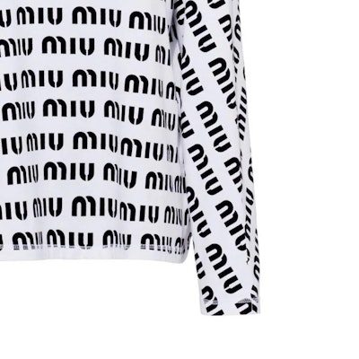 (W) MIU MIU SS23 白色長袖標誌印花上衣TEE。 MJL862-12P2-F0009 Cheap (W) MIU MIU SS23 白色長袖標誌印花上衣TEE。 MJL862-12P2-F0009