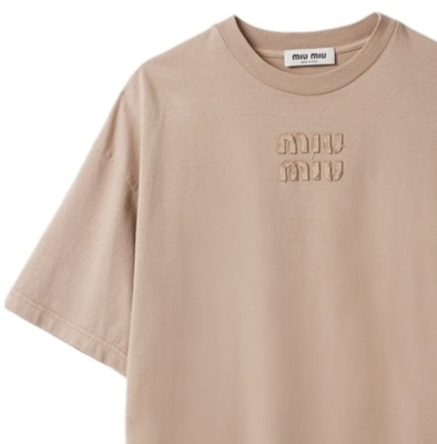 (W) Miu Miu SS24 刺绣短袖迷你连衣裙 驼色 MJA864-137L-F0627-S-OOO Sizing (W) Miu Miu SS24 刺绣短袖迷你连衣裙 驼色 MJA864-137L-F0627-S-OOO