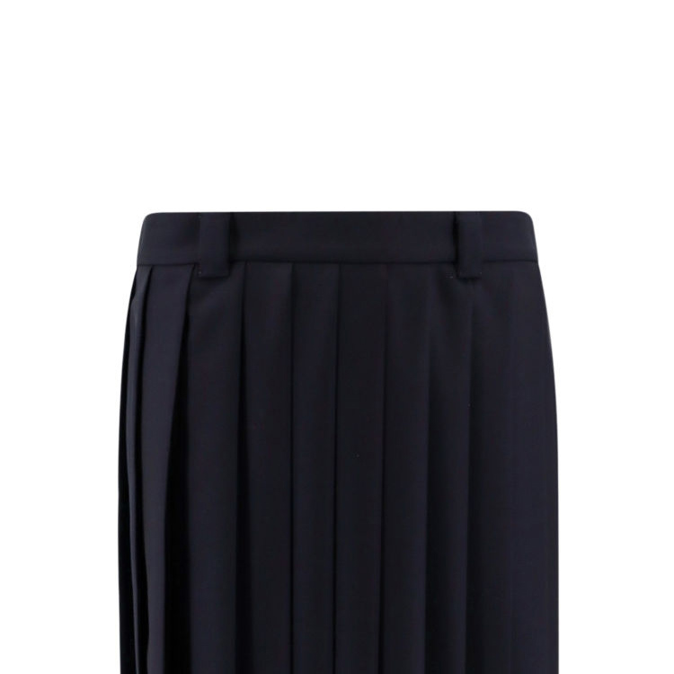 (Women) MIU MIU  SS24 Navy Wool Pleated Zipper Casual Long Skirt. MG2052-11AD-F0008-S-232 圖 7