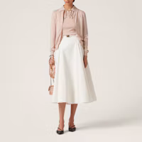 Lookbook (W) MIU MIU SS24 白色羊絨刺繡Logo開襟毛衣. MMF878-13KW-F0627-S-OOO