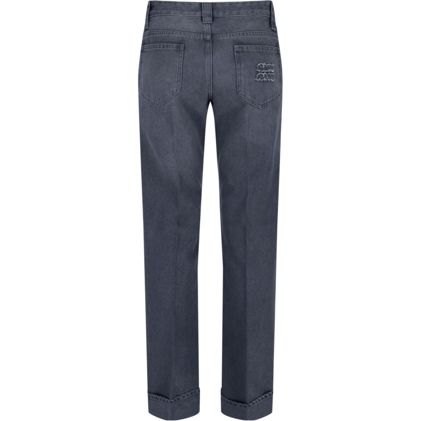 Lookbook (W) MIU MIU Celana Denim Lurus Santai Warna Biru MP1820-15EF-F0031-S-OOO