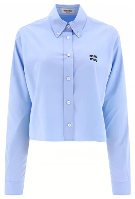 (W) MIU MIU Camisa Corta de Manga Larga a Rayas Azul MK1793-10RG-F0012 Buy (W) MIU MIU Camisa Corta de Manga Larga a Rayas Azul MK1793-10RG-F0012