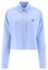 Buy (W) MIU MIU Camisa Corta de Manga Larga a Rayas Azul MK1793-10RG-F0012