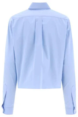 (W) MIU MIU Camisa Corta de Manga Larga a Rayas Azul MK1793-10RG-F0012 Lookbook (W) MIU MIU Camisa Corta de Manga Larga a Rayas Azul MK1793-10RG-F0012