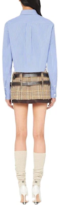 (W) MIU MIU Camisa Corta de Manga Larga a Rayas Azul MK1793-10RG-F0012 Details for (W) MIU MIU Camisa Corta de Manga Larga a Rayas Azul MK1793-10RG-F0012