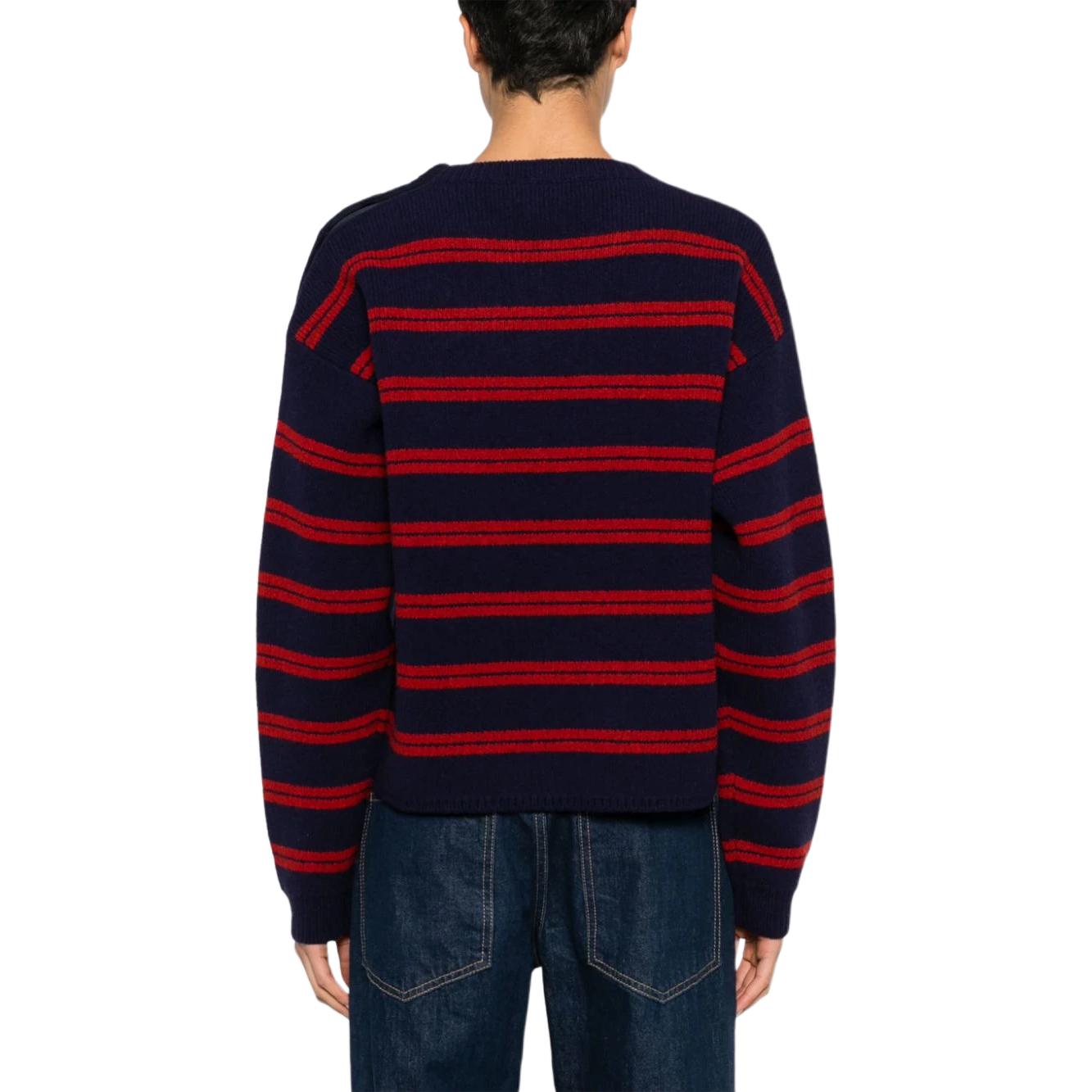 (Women) MIU MIU  Striped Colorblock Crewneck Sweater - Red. MML968-15NQ-F059F-S-OOO 圖 4