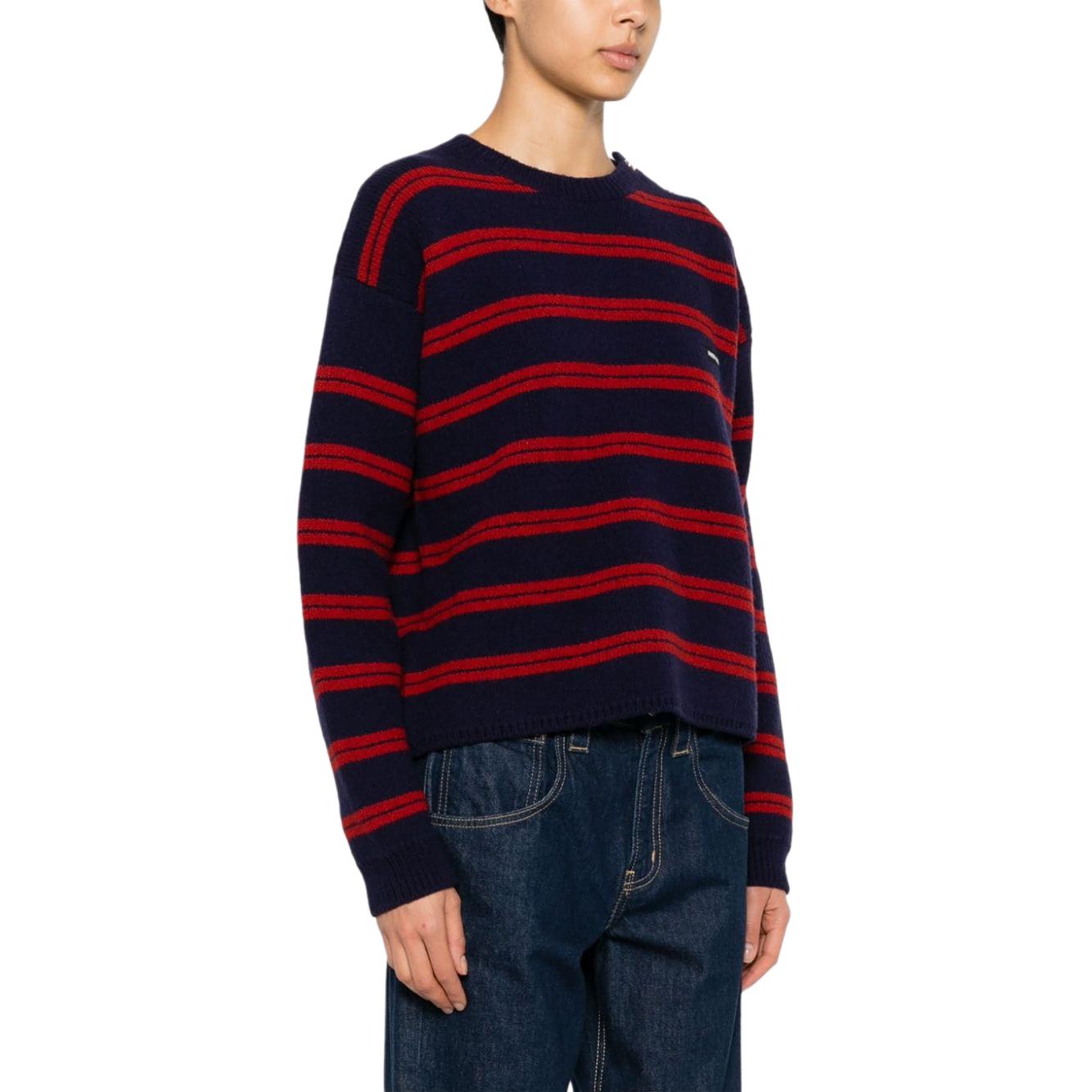 (Women) MIU MIU  Striped Colorblock Crewneck Sweater - Red. MML968-15NQ-F059F-S-OOO 圖 5