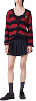 Lookbook (W) MIU MIU 條紋棉質針織開襟羊毛衫酒紅色毛衣 钮扣設計 MMF857-14M2-F0X58-S-OOO