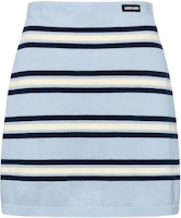 (Women) MIU MIU Striped Elastic Waist Slim Fit Casual Mini Skirt Light Blue MMG482-14AX-F0012-S-OOO (Women) MIU MIU Striped Elastic Waist Slim Fit Casual Mini Skirt Light Blue MMG482-14AX-F0012-S-OOO