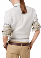 Shop (W) MIU MIU 條紋字母休閒短袖Polo衫 白色 MML956-15BL-F0944-S-OOO