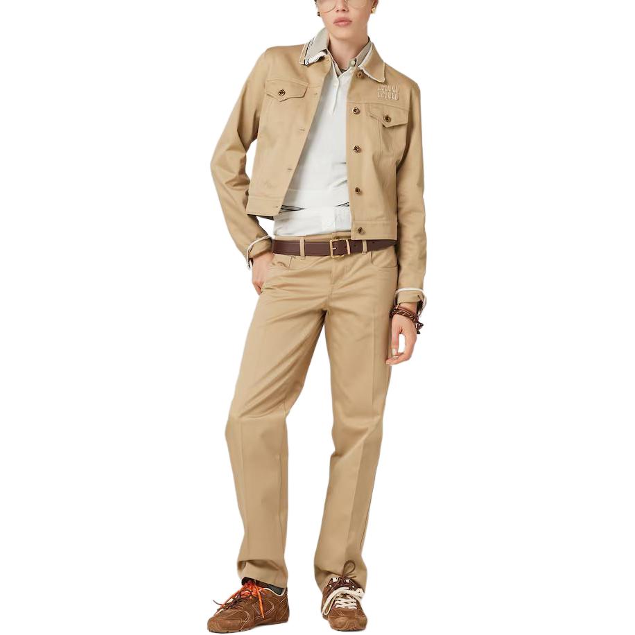 Purchase (W) MIU MIU Kemeja Polo Lengan Pendek Garis Kasual Putih. MML956-15BL-F0944-S-OOO