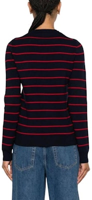 (W) MIU MIU Kardigan Rajutan Jalur Logo Huruf Lengan Panjang Pelbagai Warna. MMF895-15NDF-0969-S-OOO Details for (W) MIU MIU Kardigan Rajutan Jalur Logo Huruf Lengan Panjang Pelbagai Warna. MMF895-15NDF-0969-S-OOO