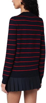 (W) MIU MIU Kardigan Rajutan Jalur Logo Huruf Lengan Panjang Pelbagai Warna. MMF895-15NDF-0969-S-OOO Sizing (W) MIU MIU Kardigan Rajutan Jalur Logo Huruf Lengan Panjang Pelbagai Warna. MMF895-15NDF-0969-S-OOO