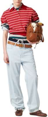 (W) MIU MIU Baju Polo Lengan Pendek Berjalur Huruf - Merah. MML949-140V-F0011-S-OOO Lookbook (W) MIU MIU Baju Polo Lengan Pendek Berjalur Huruf - Merah. MML949-140V-F0011-S-OOO