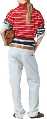 (W) MIU MIU Baju Polo Lengan Pendek Berjalur Huruf - Merah. MML949-140V-F0011-S-OOO Shop (W) MIU MIU Baju Polo Lengan Pendek Berjalur Huruf - Merah. MML949-140V-F0011-S-OOO