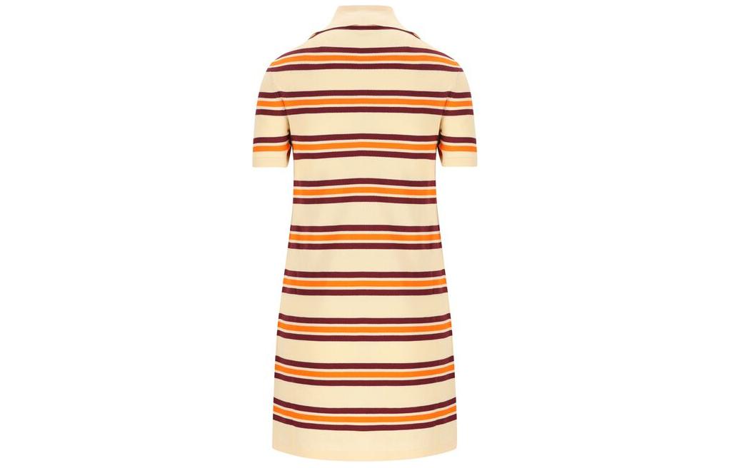 Lookbook (W) MIU MIU 条纹徽标短袖迷你连衣裙 浅棕色. MMA847-14AX-F0061