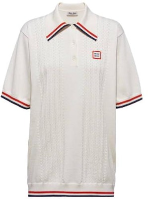 (W) MIU MIU Kemeja Polo Bergaris Longgar Lengan Pendek Tube Top. MML677-110B-F0009 Order (W) MIU MIU Kemeja Polo Bergaris Longgar Lengan Pendek Tube Top. MML677-110B-F0009