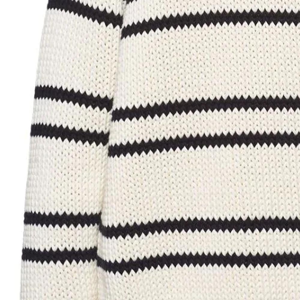 (Women) MIU MIU  Striped Print Cotton Knit Crewneck Sweater White MML793S2321U7W 圖 7