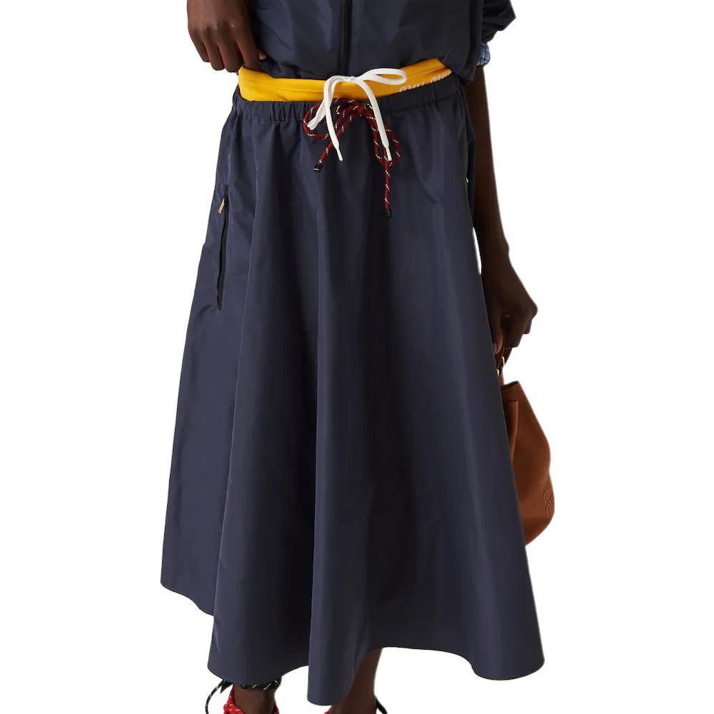 (Women) MIU MIU  Technical Fabric Midi Skirt Blue with Logo and Drawstring. MG2250-121I-F0008-S-OOO 圖 5