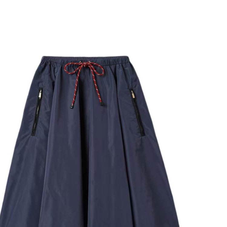 (Women) MIU MIU  Technical Fabric Midi Skirt Blue with Logo and Drawstring. MG2250-121I-F0008-S-OOO 圖 6