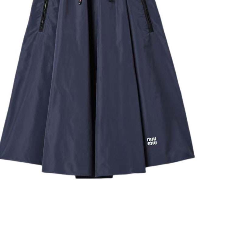 (Women) MIU MIU  Technical Fabric Midi Skirt Blue with Logo and Drawstring. MG2250-121I-F0008-S-OOO 圖 7