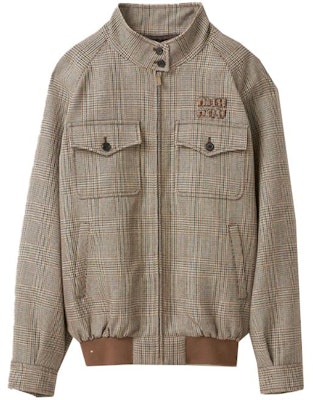 (W) MIU MIU 煙草格紋刺繡標誌高領外套. ML943-13JM-F0005-S-232 Order (W) MIU MIU 煙草格紋刺繡標誌高領外套. ML943-13JM-F0005-S-232