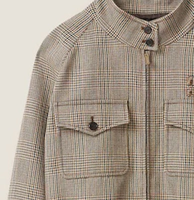 (W) MIU MIU 煙草格紋刺繡標誌高領外套. ML943-13JM-F0005-S-232 Sizing (W) MIU MIU 煙草格紋刺繡標誌高領外套. ML943-13JM-F0005-S-232