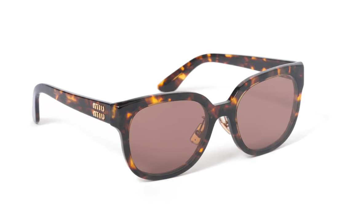 (Women) MIU MIU  Tortoiseshell Butterfly Acetate Sunglasses with Patterned Temples SMU01ZEVAUFE70DC055 圖 3