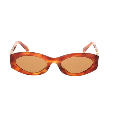 (Women) MIU MIU Tortoiseshell Irregular Logo Embellished Sunglasses. SMU11W4BW2Z1