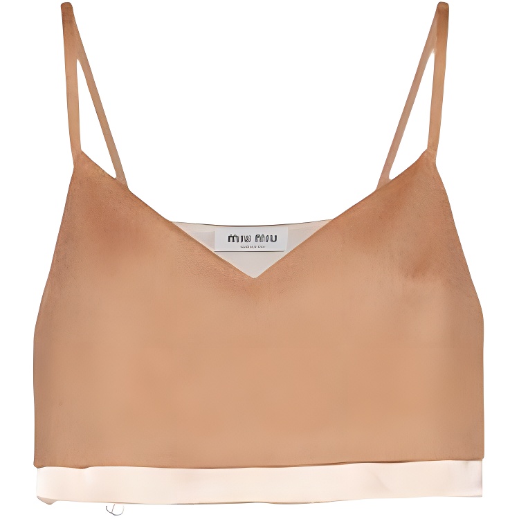 (Women) MIU MIU  V-Neck Camel Wool Colorblock Vest Camisole. MT1869-165-F0040-S-231