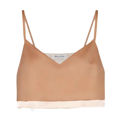 (Women) MIU MIU V-Neck Camel Wool Colorblock Vest Camisole. MT1869-165-F0040-S-231
