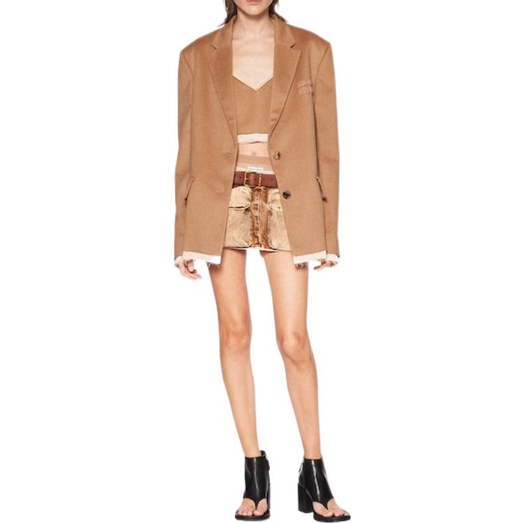 Lookbook (W) MIU MIU V领驼色羊毛拼色背心吊带。 MT1869-165-F0040-S-231