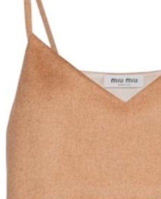 (W) MIU MIU V领驼色羊毛拼色背心吊带。 MT1869-165-F0040-S-231 Cheap (W) MIU MIU V领驼色羊毛拼色背心吊带。 MT1869-165-F0040-S-231