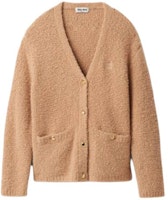 (Women) MIU MIU V-Neck Fitted Long Sleeve Sweater White MMF687_134Q_F0627 (Women) MIU MIU V-Neck Fitted Long Sleeve Sweater White MMF687_134Q_F0627