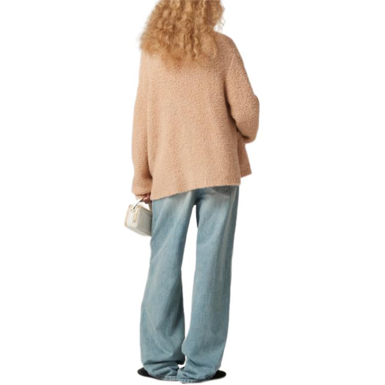 Shop (Women) MIU MIU  V-Neck Fitted Long Sleeve Sweater White MMF687_134Q_F0627