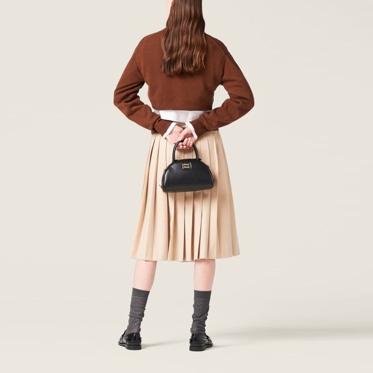 Shop (W) MIU MIU V領長袖針織毛衣 紅棕色。 MML811-13K0-F0005-S-232