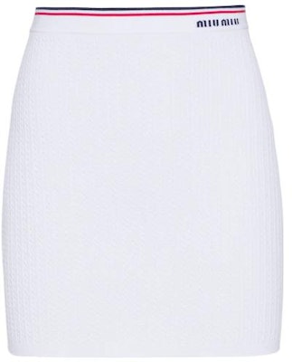 (W) MIU MIU 白色休闲裙带标志装饰. MMG393-11FN-F0009 Order (W) MIU MIU 白色休闲裙带标志装饰. MMG393-11FN-F0009