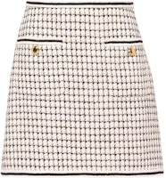 (Women) MIU MIU White Colorblock A-Line Velvet Casual Skirt. MG1746-10DX-F0964 (Women) MIU MIU White Colorblock A-Line Velvet Casual Skirt. MG1746-10DX-F0964