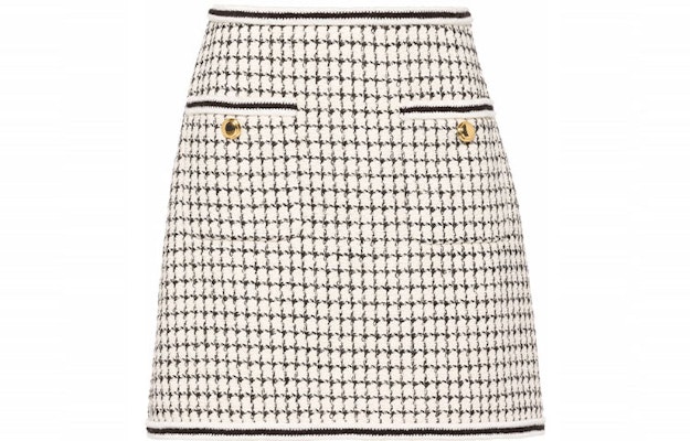 (W) MIU MIU 白色拼接丝绒A字休闲短裙 MG1746-10DX-F0964 Order (W) MIU MIU 白色拼接丝绒A字休闲短裙 MG1746-10DX-F0964