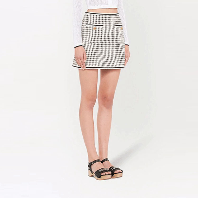 Purchase (W) MIU MIU 白色拼接丝绒A字休闲短裙 MG1746-10DX-F0964