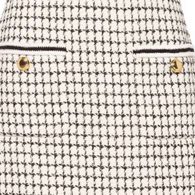 (W) MIU MIU 白色拼接丝绒A字休闲短裙 MG1746-10DX-F0964 Sizing (W) MIU MIU 白色拼接丝绒A字休闲短裙 MG1746-10DX-F0964