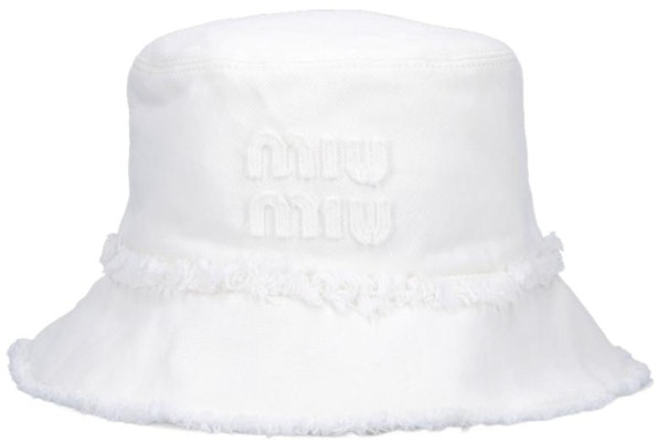 (W) Topi Nelayan Putih MIU MIU Cotton dengan Logo Huruf. 5HC1962CL4F0009 Lookbook (W) Topi Nelayan Putih MIU MIU Cotton dengan Logo Huruf. 5HC1962CL4F0009