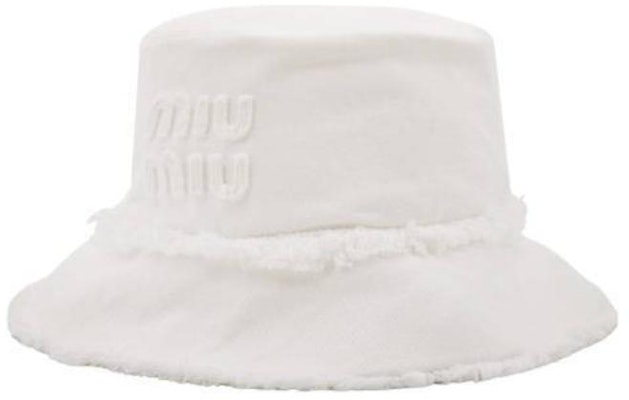 (W) Topi Nelayan Putih MIU MIU Cotton dengan Logo Huruf. 5HC1962CL4F0009 Shop (W) Topi Nelayan Putih MIU MIU Cotton dengan Logo Huruf. 5HC1962CL4F0009