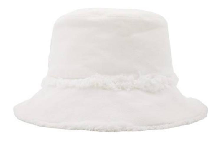 Purchase (W) Topi Nelayan Putih MIU MIU Cotton dengan Logo Huruf. 5HC1962CL4F0009